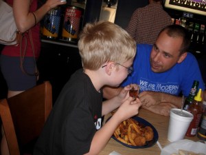 Eating Ribs at Bib's