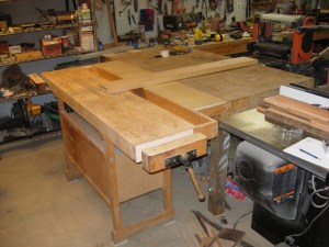 Bench located and outfeed support restored