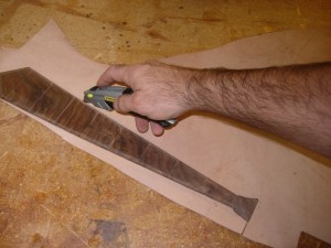 Trim the leather to the edges