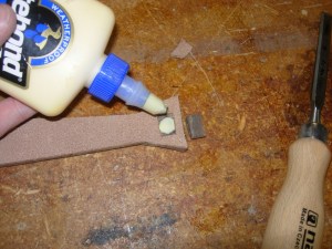 Wood glue to attach block