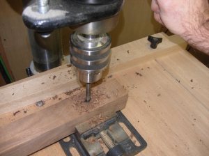 Drilling the cross-piece hole