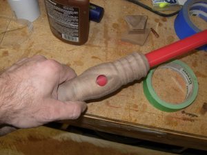 Set tube below the cross-piece hole