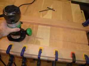 Boards clamped at router's maximum locations