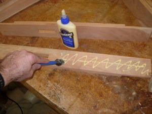 Glueing up the verticals