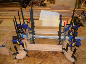 First leg  clamped up