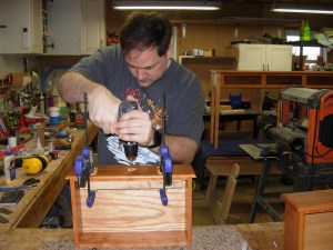 Drilling out the knob hole