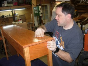 Rubbing down the finish