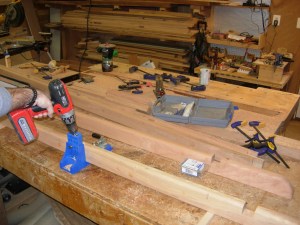 Drilling pocket holes in the top rails