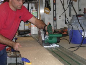 Cutting the long side with the doubled up track