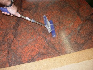 Roll the entire surface and it is ready to trim