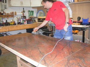 Final sanding of the trim