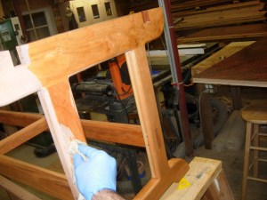 Applying finish to the base