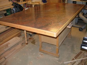 First coat applied to the tops