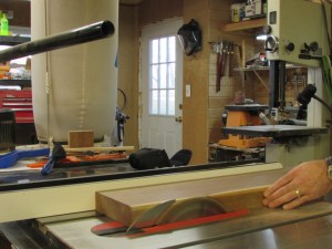 Jointing the edges on the table saw