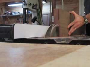 Starting the re-saw on the table saw