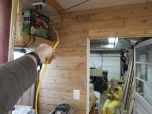 Running the wire through the wall