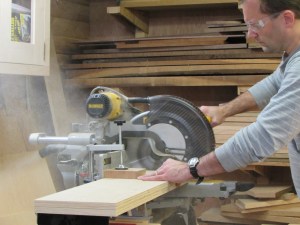 Cutting the plywood to length