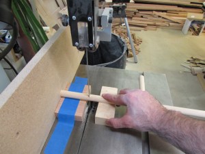 Cutting the dowels to length