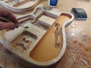 Applying glue to the front half