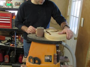 Sanding the outer edges smooth