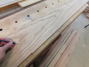 Marking where the grain matches for assembly