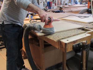 Final sanding on the tops