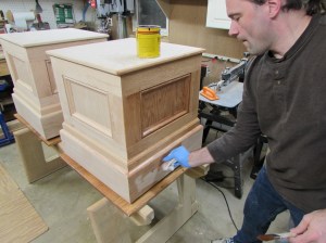 Rubbing the stain on