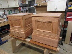 Both boxes stained and ready for poly