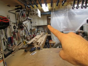 My sand paper and steel wool are in that cabinet