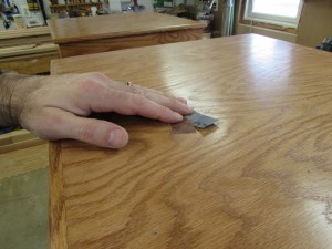Sanding down the top with 600 grit