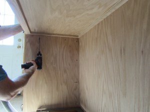 Using pocket screws to hold down the counter top