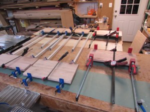 Half a dozen panels drying