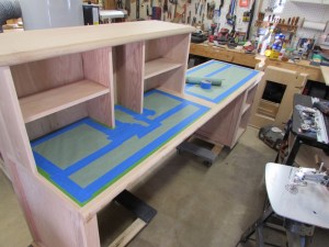 Masking the rest with paper and painter's tape