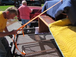 Strapping the desk down