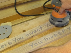 Sanding the epoxy down to 400 grit