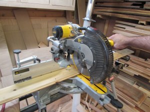Cutting the cedar to length