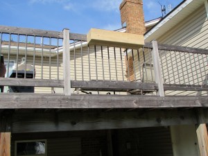 I chose the outside so it won't drain on the deck