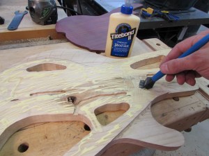 Applying glue to the front face