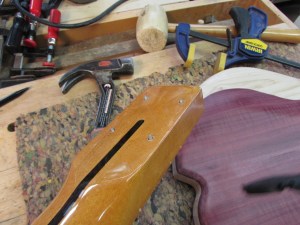 Nails seated in holes