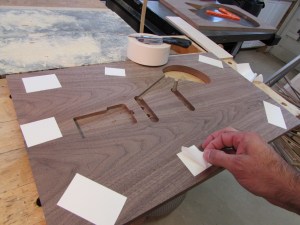 Adding double-sided tape outside the lines