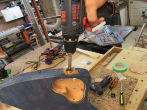 Drilling out the input jack hole