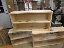 Pine book shelves